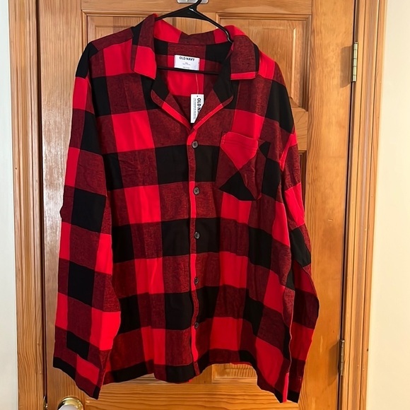 Nwt Old Navy men flannel red buffalo sleep shirt size XXl. - Picture 1 of 6